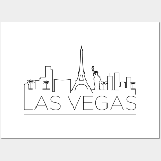 Las Vegas Minimal Skyline Posters and Art